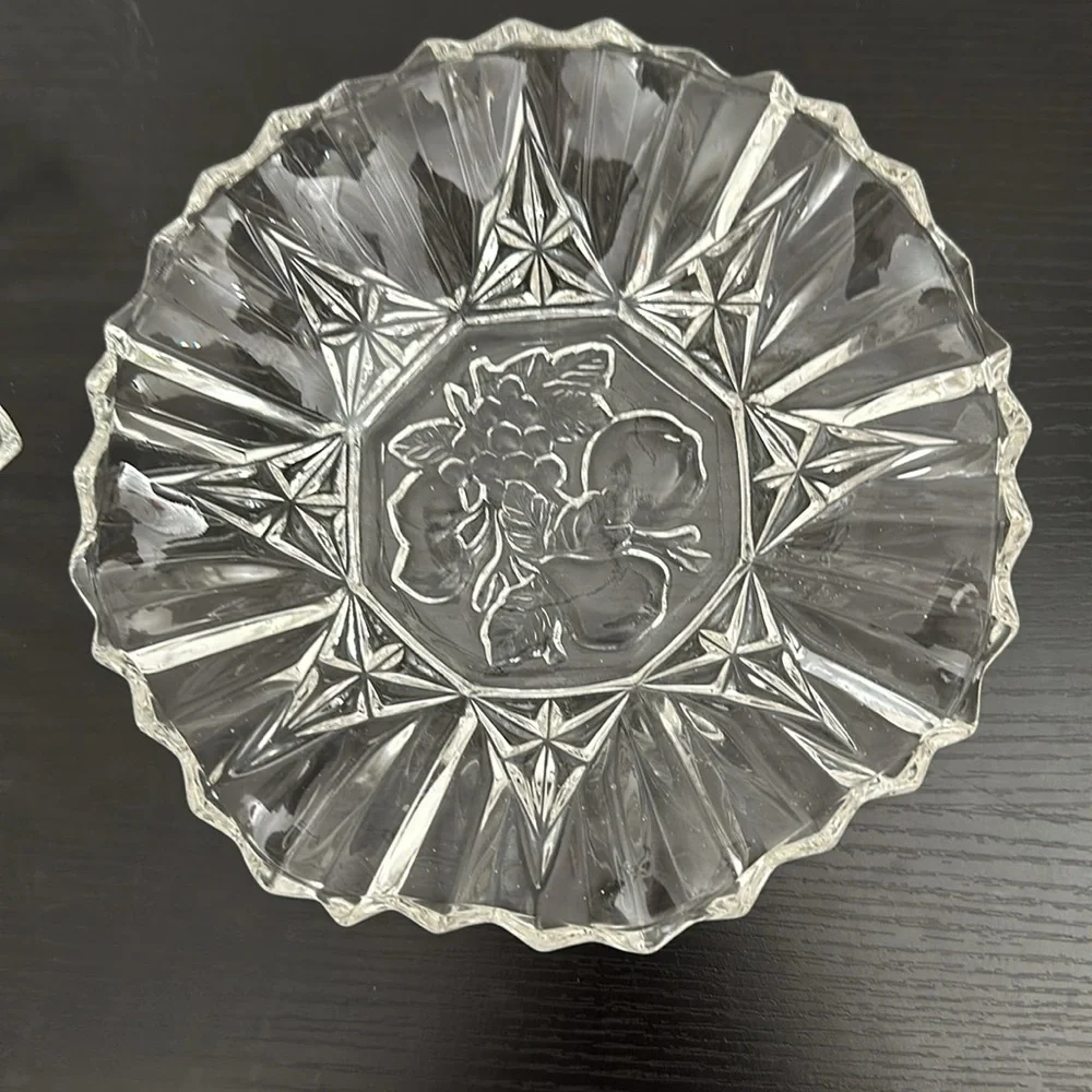 Pioneer Vintage Federal Glass Clear Pressed Glass Bowl Set of 2